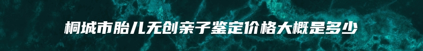 桐城市胎儿无创亲子鉴定价格大概是多少