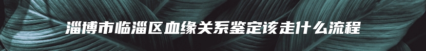 淄博市临淄区血缘关系鉴定该走什么流程