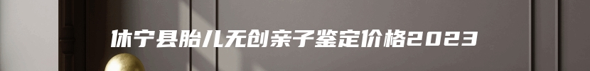 休宁县胎儿无创亲子鉴定价格2023