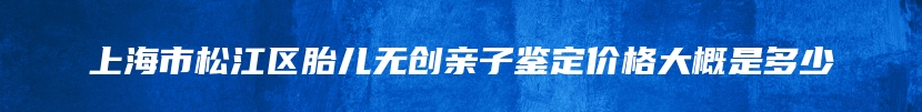 上海市松江区胎儿无创亲子鉴定价格大概是多少