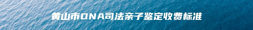 黄山市DNA司法亲子鉴定收费标准