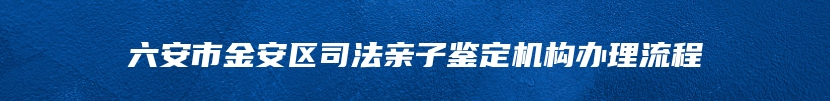 六安市金安区司法亲子鉴定机构办理流程