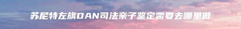 苏尼特左旗DAN司法亲子鉴定需要去哪里做