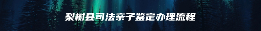 梨树县司法亲子鉴定办理流程