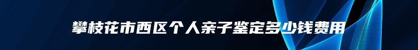 攀枝花市西区个人亲子鉴定多少钱费用