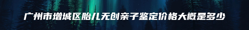 广州市增城区胎儿无创亲子鉴定价格大概是多少