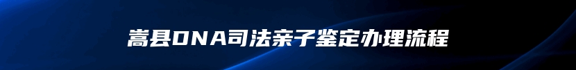 嵩县DNA司法亲子鉴定办理流程