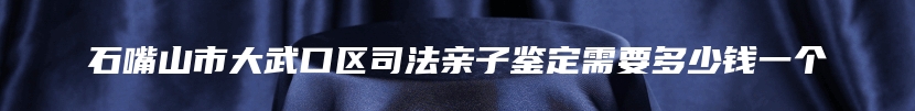 石嘴山市大武口区司法亲子鉴定需要多少钱一个