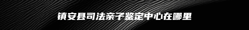 镇安县司法亲子鉴定中心在哪里