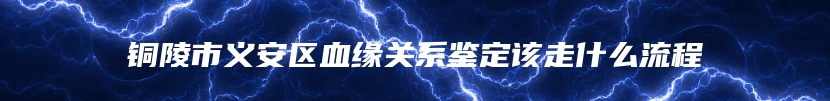 铜陵市义安区血缘关系鉴定该走什么流程