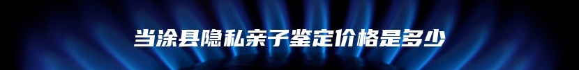 当涂县隐私亲子鉴定价格是多少