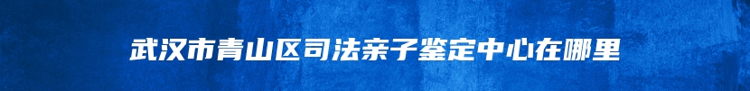 武汉市青山区司法亲子鉴定中心在哪里