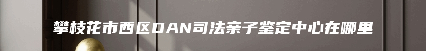 攀枝花市西区DAN司法亲子鉴定中心在哪里