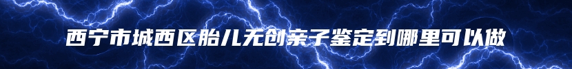 西宁市城西区胎儿无创亲子鉴定到哪里可以做