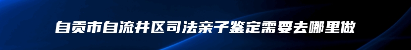 自贡市自流井区司法亲子鉴定需要去哪里做