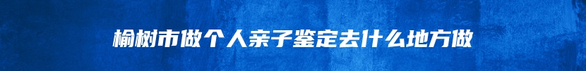 榆树市做个人亲子鉴定去什么地方做