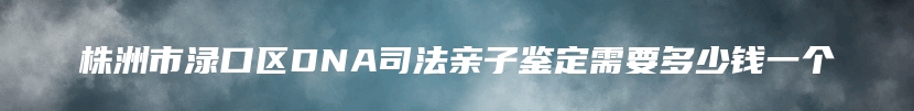 株洲市渌口区DNA司法亲子鉴定需要多少钱一个