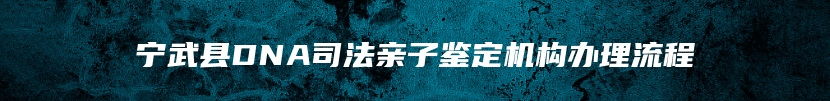 宁武县DNA司法亲子鉴定机构办理流程