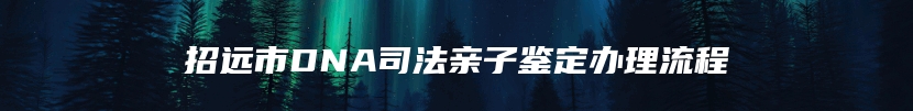 招远市DNA司法亲子鉴定办理流程