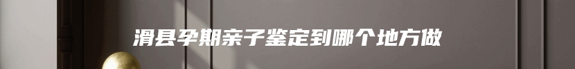 滑县孕期亲子鉴定到哪个地方做