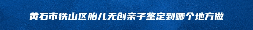 黄石市铁山区胎儿无创亲子鉴定到哪个地方做