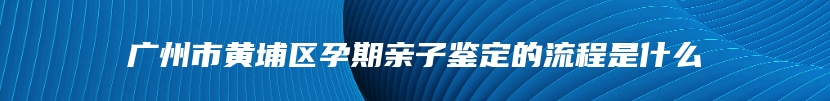 广州市黄埔区孕期亲子鉴定的流程是什么