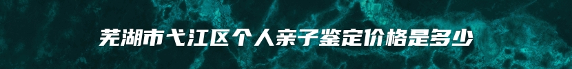 芜湖市弋江区个人亲子鉴定价格是多少