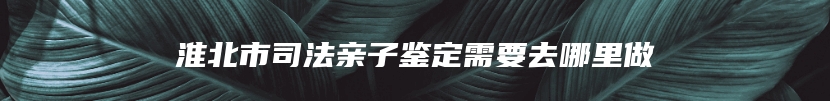 淮北市司法亲子鉴定需要去哪里做