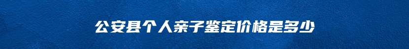 公安县个人亲子鉴定价格是多少