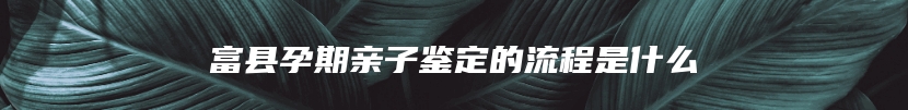 富县孕期亲子鉴定的流程是什么