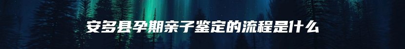 安多县孕期亲子鉴定的流程是什么