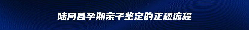 陆河县孕期亲子鉴定的正规流程