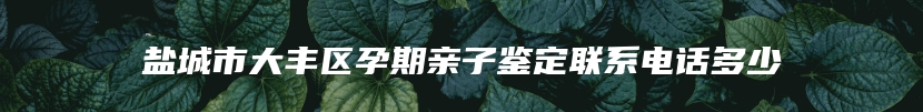 盐城市大丰区孕期亲子鉴定联系电话多少