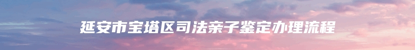 延安市宝塔区司法亲子鉴定办理流程