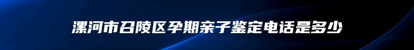 漯河市召陵区孕期亲子鉴定电话是多少