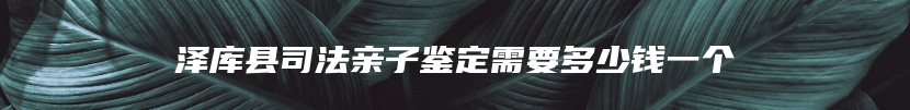 泽库县司法亲子鉴定需要多少钱一个