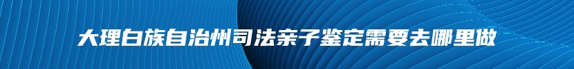 大理白族自治州司法亲子鉴定需要去哪里做