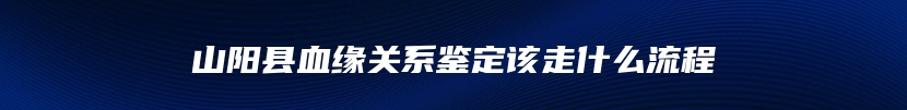 山阳县血缘关系鉴定该走什么流程