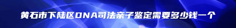 黄石市下陆区DNA司法亲子鉴定需要多少钱一个