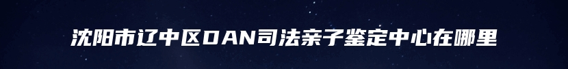 沈阳市辽中区DAN司法亲子鉴定中心在哪里