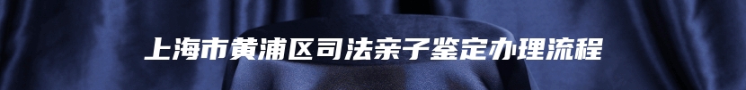 上海市黄浦区司法亲子鉴定办理流程