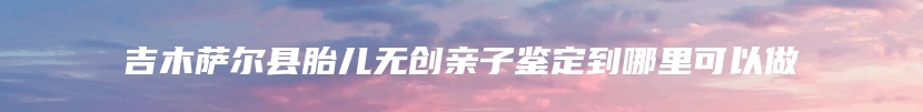 吉木萨尔县胎儿无创亲子鉴定到哪里可以做