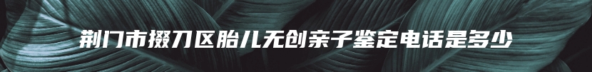 荆门市掇刀区胎儿无创亲子鉴定电话是多少