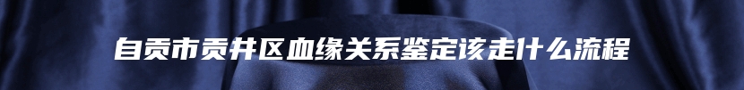 自贡市贡井区血缘关系鉴定该走什么流程