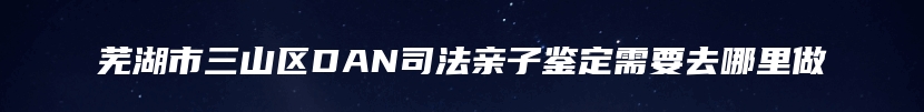 芜湖市三山区DAN司法亲子鉴定需要去哪里做