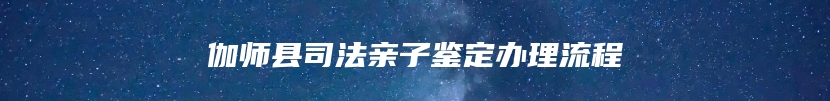 伽师县司法亲子鉴定办理流程