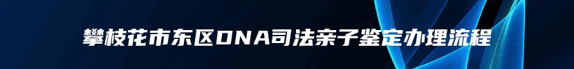 攀枝花市东区DNA司法亲子鉴定办理流程