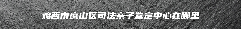 鸡西市麻山区司法亲子鉴定中心在哪里