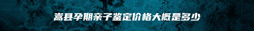 嵩县孕期亲子鉴定价格大概是多少