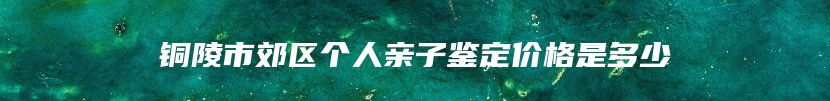 铜陵市郊区个人亲子鉴定价格是多少